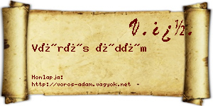 Vörös Ádám névjegykártya