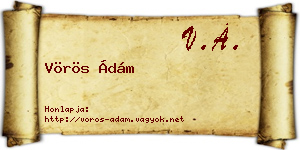 Vörös Ádám névjegykártya