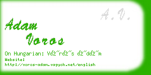 adam voros business card